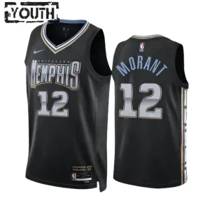 Camiseta Memphis Grizzlies JA Morant City Edition 2022-23 Negro Swingman para Niño Camiseta Memphis Grizzlies JA Morant City Edition 2022-23 Negro Swingman para Niño