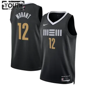 Camiseta Memphis Grizzlies Ja Morant City Edition 2023-24 Negro Swingman para Niño
