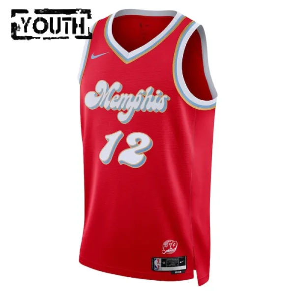 Camiseta Memphis Grizzlies Ja Morant City Edition 2024-25 Rojo Swingman para Niño