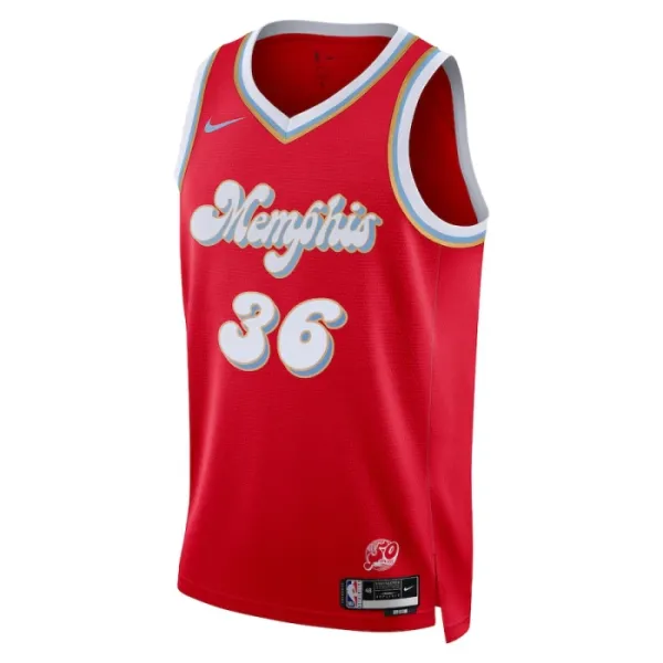 Camiseta Memphis Grizzlies Marcus Smart City Edition 2024-25 Rojo Swingman para Hombre