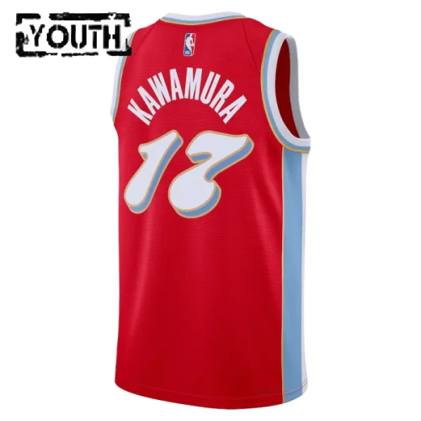 Camiseta Memphis Grizzlies Yuki Kawamura City Edition 2024-25 Rojo Swingman para Niño