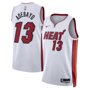 Camiseta Miami Heat Bam Adebayo 13 Association Edition Blanco Swingman para Hombre