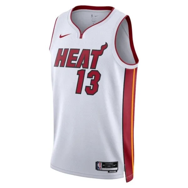 Camiseta Miami Heat Bam Adebayo 13 Association Edition Blanco Swingman para Hombre