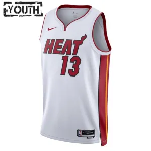 Camiseta Miami Heat Bam Adebayo 13 Association Edition Blanco Swingman para Niño