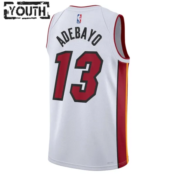 Camiseta Miami Heat Bam Adebayo 13 Association Edition Blanco Swingman para Niño