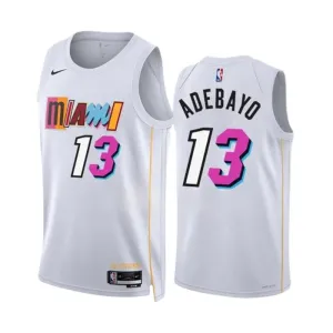 Camiseta Miami Heat Bam Adebayo 13 City Edition 2022-23 Blanco Swingman para Hombre