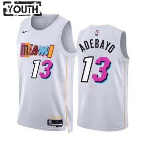 Camiseta Miami Heat Bam Adebayo 13 City Edition 2022-23 Blanco Swingman para Niño