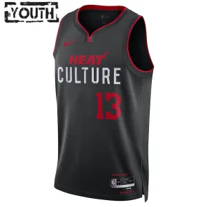 Camiseta Miami Heat Bam Adebayo City Edition 2023-24 Negro Swingman para Niño