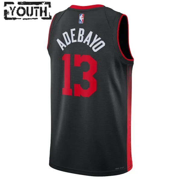 Camiseta Miami Heat Bam Adebayo City Edition 2023-24 Negro Swingman para Niño