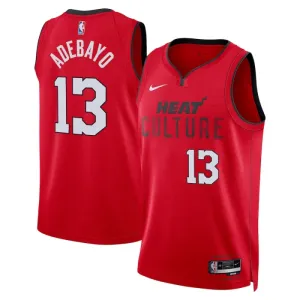 Camiseta Miami Heat Bam Adebayo City Edition 2024-25 Rojo Swingman para Hombre