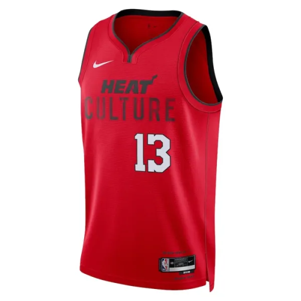 Camiseta Miami Heat Bam Adebayo City Edition 2024-25 Rojo Swingman para Hombre