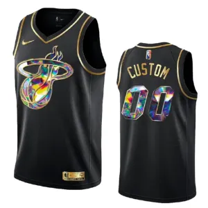 Camiseta Miami Heat Diamond Edition Personalizada Negro Swingman para Hombre