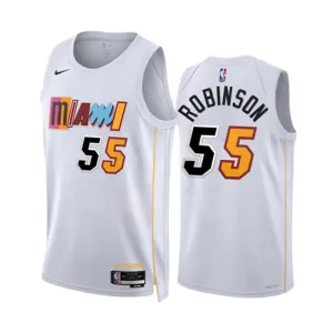 Camiseta Miami Heat Duncan Robinson 55 City Edition 2022-23 Blanco Swingman para Hombre