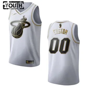 Camiseta Miami Heat Golden Edition Personalizada Blanco Swingman para Niño