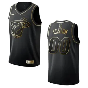 Camiseta Miami Heat Golden Edition Personalizada Negro Swingman para Hombre