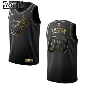 Camiseta Miami Heat Golden Edition Personalizada Negro Swingman para Niño