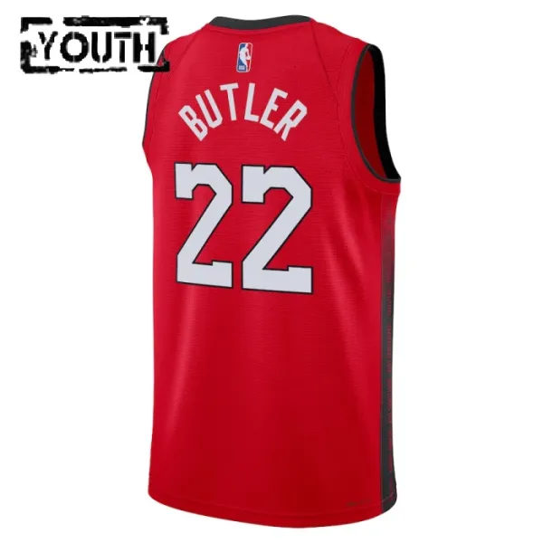 Camiseta Miami Heat Jimmy Butler City Edition 2024-25 Rojo Swingman para Niño