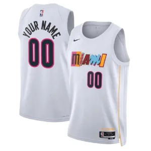 Camiseta Miami Heat Personalizada City Edition 2022-23 Blanco Swingman para Hombre