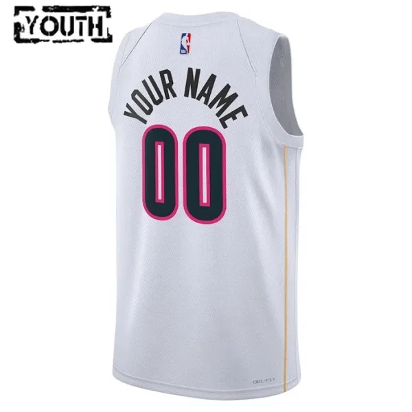 Camiseta Miami Heat Personalizada City Edition 2022-23 Blanco Swingman para Niño