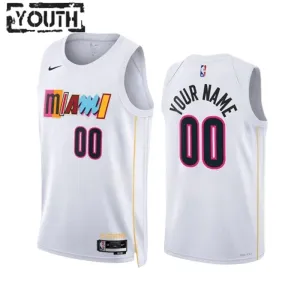 Camiseta Miami Heat Personalizada City Edition 2022-23 Blanco Swingman para Niño