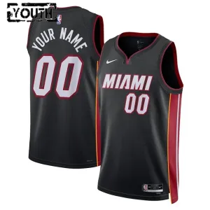 Camiseta Miami Heat Personalizada Icon Edition Negro Swingman para Niño