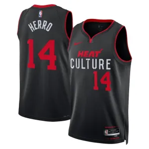 Camiseta Miami Heat Tyler Herro 14 City Edition 2023-24 Negro Swingman para Hombre
