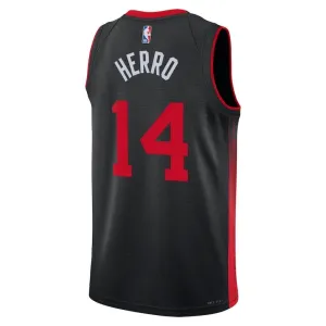 Camiseta Miami Heat Tyler Herro 14 City Edition 2023-24 Negro Swingman para Hombre