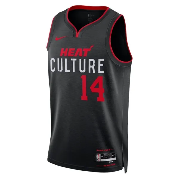 Camiseta Miami Heat Tyler Herro 14 City Edition 2023-24 Negro Swingman para Hombre