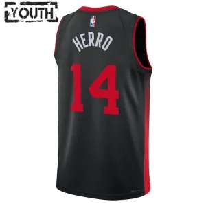 Camiseta Miami Heat Tyler Herro 14 City Edition 2023-24 Negro Swingman para Niño