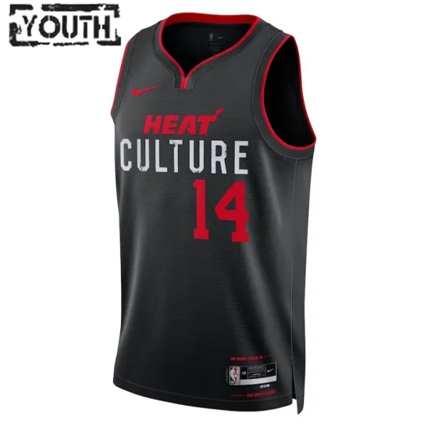 Camiseta Miami Heat Tyler Herro 14 City Edition 2023-24 Negro Swingman para Niño