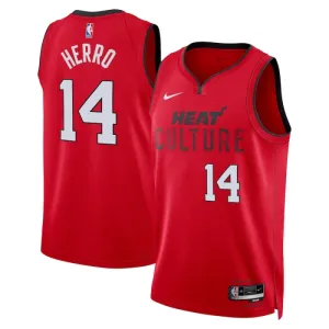 Camiseta Miami Heat Tyler Herro City Edition 2024-25 Rojo Swingman para Hombre