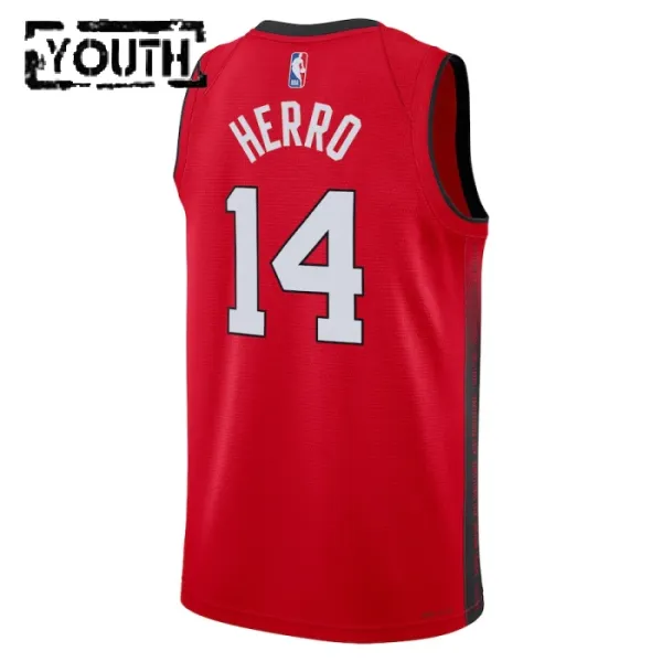 Camiseta Miami Heat Tyler Herro City Edition 2024-25 Rojo Swingman para Niño