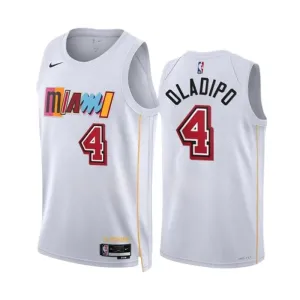 Camiseta Miami Heat Victor Oladipo 4 City Edition 2022-23 Blanco Swingman para Hombre