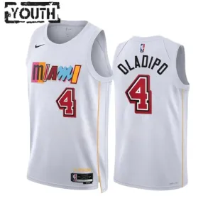 Camiseta Miami Heat Victor Oladipo 4 City Edition 2022-23 Blanco Swingman para Niño