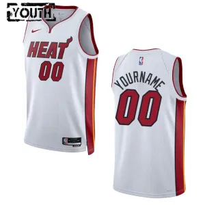 Camiseta Miami Heat White Personalizada Association Edition 2023-24 Swingman para Niño