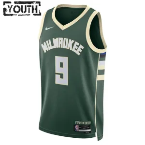 Camiseta Milwaukee Bucks Bobby Portis JR 9 Icon Edition Verde Swingman para Niño