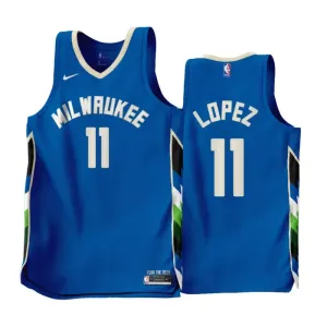Camiseta Milwaukee Bucks Brook Lopez 11 City Edition 2022-23 Azul Swingman para Hombre Camiseta Milwaukee Bucks Brook Lopez 11 City Edition 2022-23 Azul Swingman para Hombre