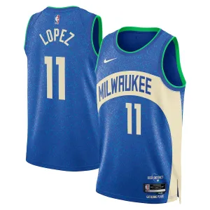 Camiseta Milwaukee Bucks Brook Lopez City Edition 2023-24 Real Swingman para Hombre