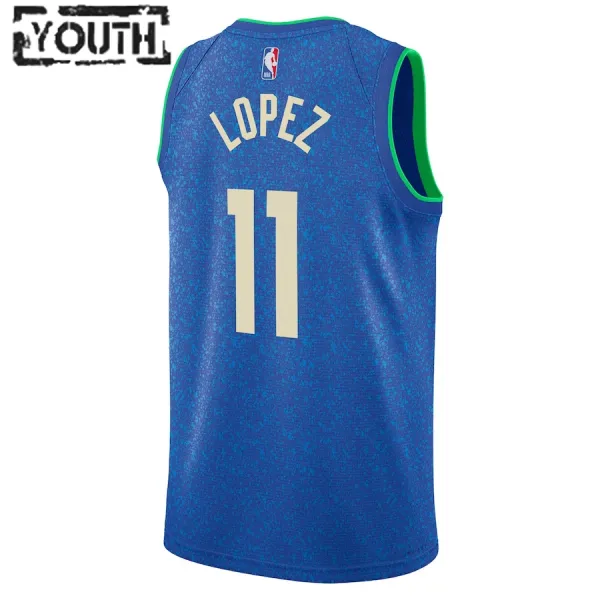 Camiseta Milwaukee Bucks Brook Lopez City Edition 2023-24 Real Swingman para Niño