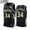 Camiseta Milwaukee Bucks Giannis Antetokounmpo 34 Statement Edition Negro Swingman para Niño