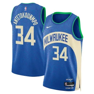 Camiseta Milwaukee Bucks Giannis Antetokounmpo City Edition 2023-24 Real Swingman para Hombre