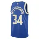 Camiseta Milwaukee Bucks Giannis Antetokounmpo City Edition 2024-25 Azul Swingman para Hombre