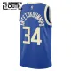 Camiseta Milwaukee Bucks Giannis Antetokounmpo City Edition 2024-25 Azul Swingman para Niño