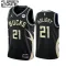 Camiseta Milwaukee Bucks Jrue Holiday 21 Statement Edition Negro Swingman para Niño