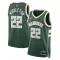 Camiseta Milwaukee Bucks Khris Middleton 22 Icon Edition Verde Swingman para Hombre