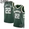 Camiseta Milwaukee Bucks Khris Middleton 22 Icon Edition Verde Swingman para Niño