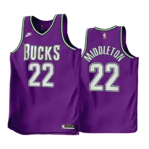 Camiseta Milwaukee Bucks Khris Middleton 22 purple Classic Edition 2022-23 Swingman para Hombre