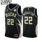 Camiseta Milwaukee Bucks Khris Middleton 22 Statement Edition Negro Swingman para Niño