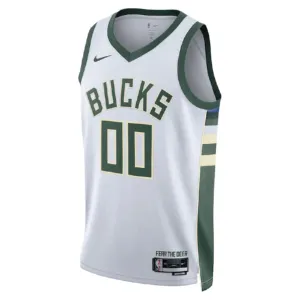 Camiseta Milwaukee Bucks Personalizada Association Edition Blanco Swingman para Hombre