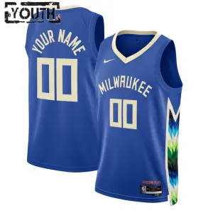 Camiseta Milwaukee Bucks Personalizada City Edition 2022-23 Swingman para Niño